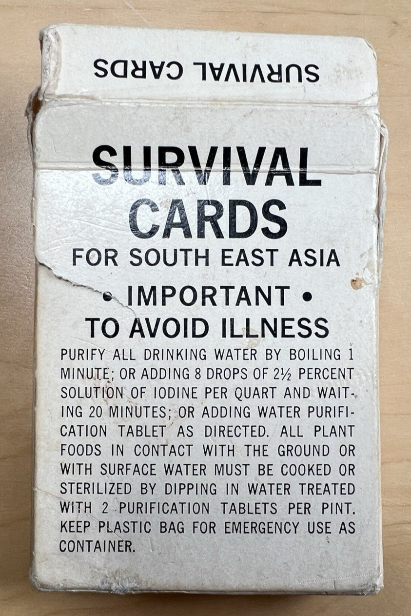 1968 U.S. Army Survival Cards For South East Asia GTA 21-7-1 Vietnam War Set