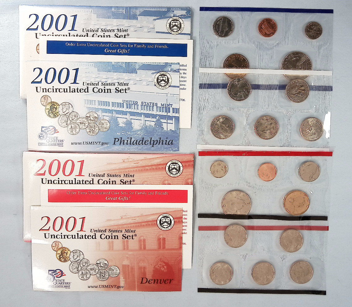 2001 P D United States Mint Uncirculated Set 20-Coins
