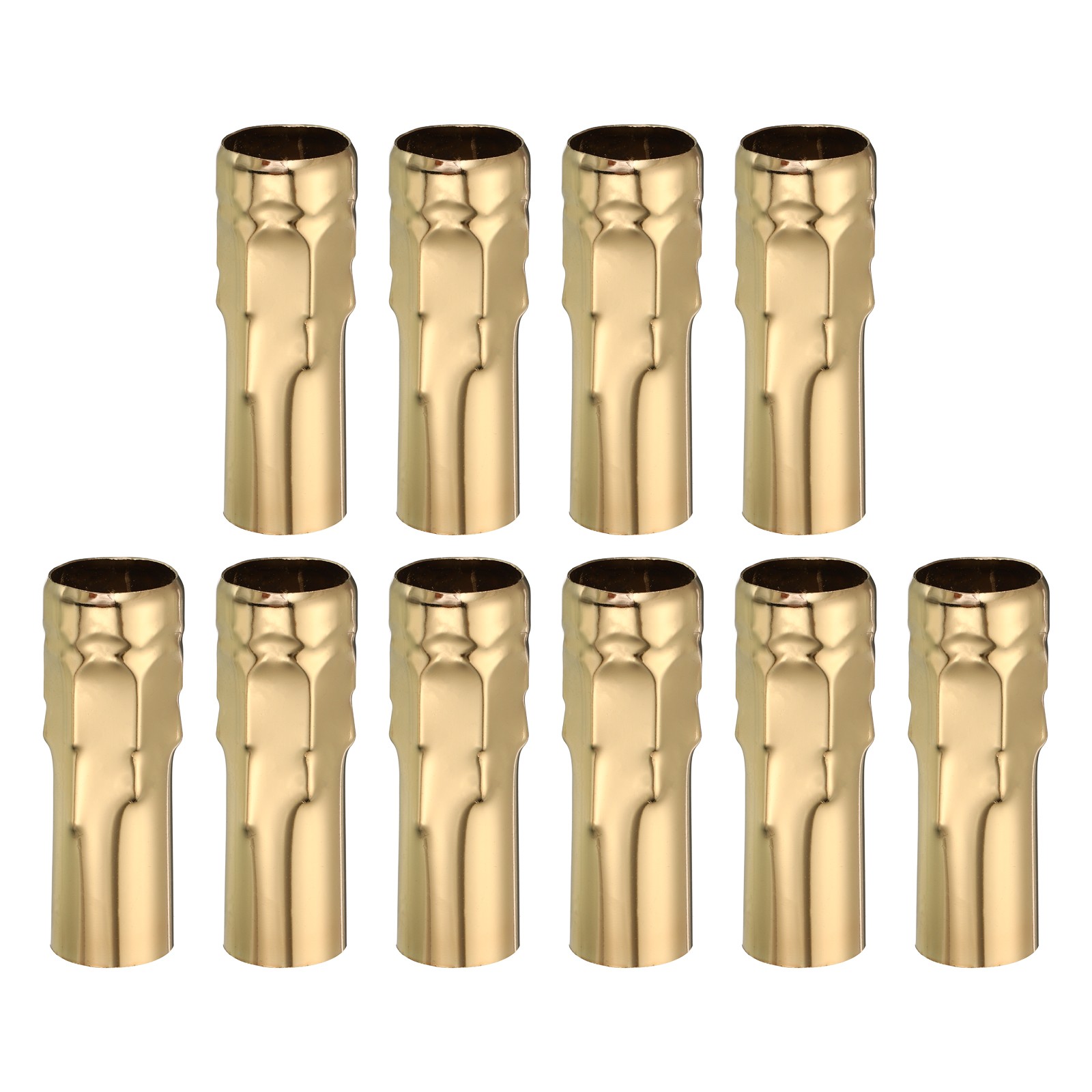 Candle Socket Covers, 3.9 Inch Candelabra Base Holder, Gold Tone 10 Pcs