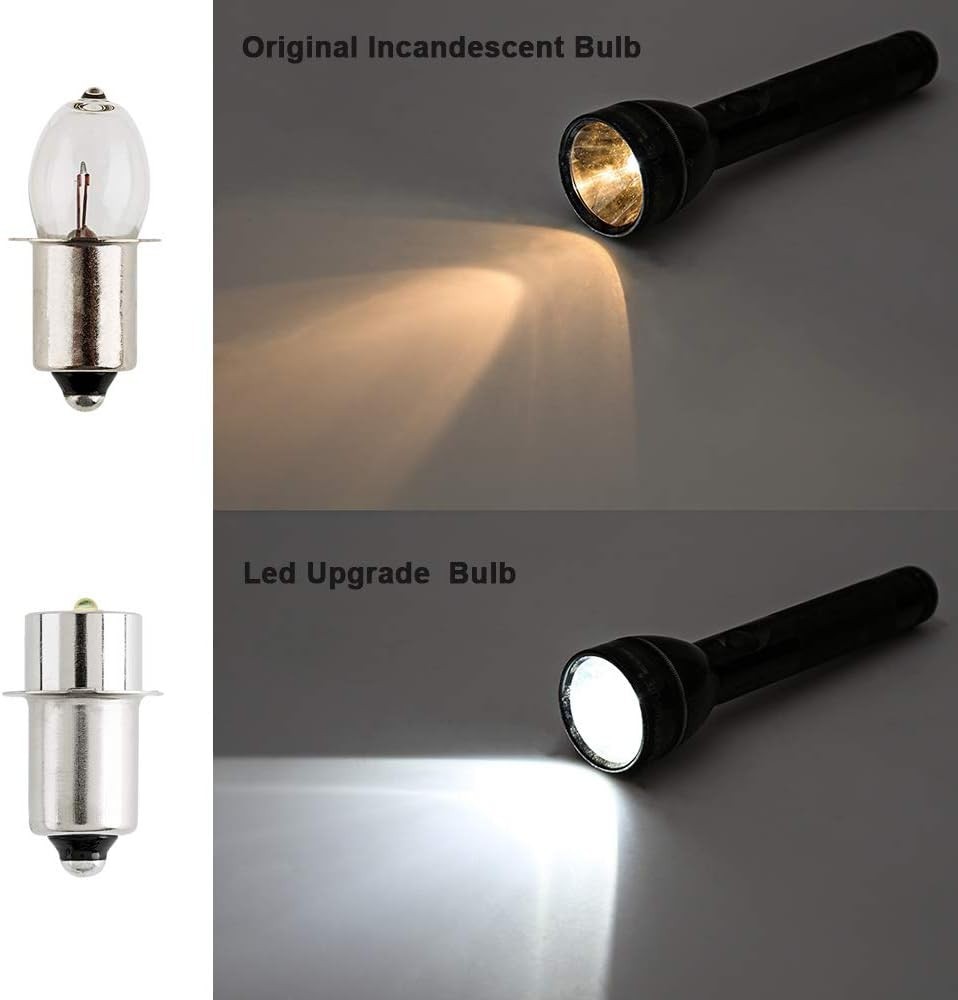 Maglite LED Bulbs DC 3V, Flashlight Replacement Bulbs for Only 2 Cells C&D Ma...