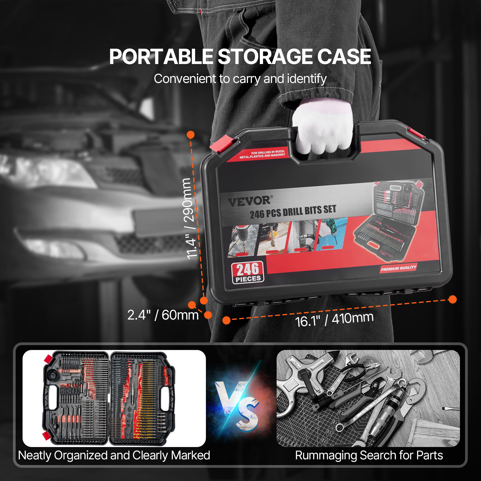 Drill Bit Set 246PCS Screwdriver Bit Set with Carrying Case Multi-purpose