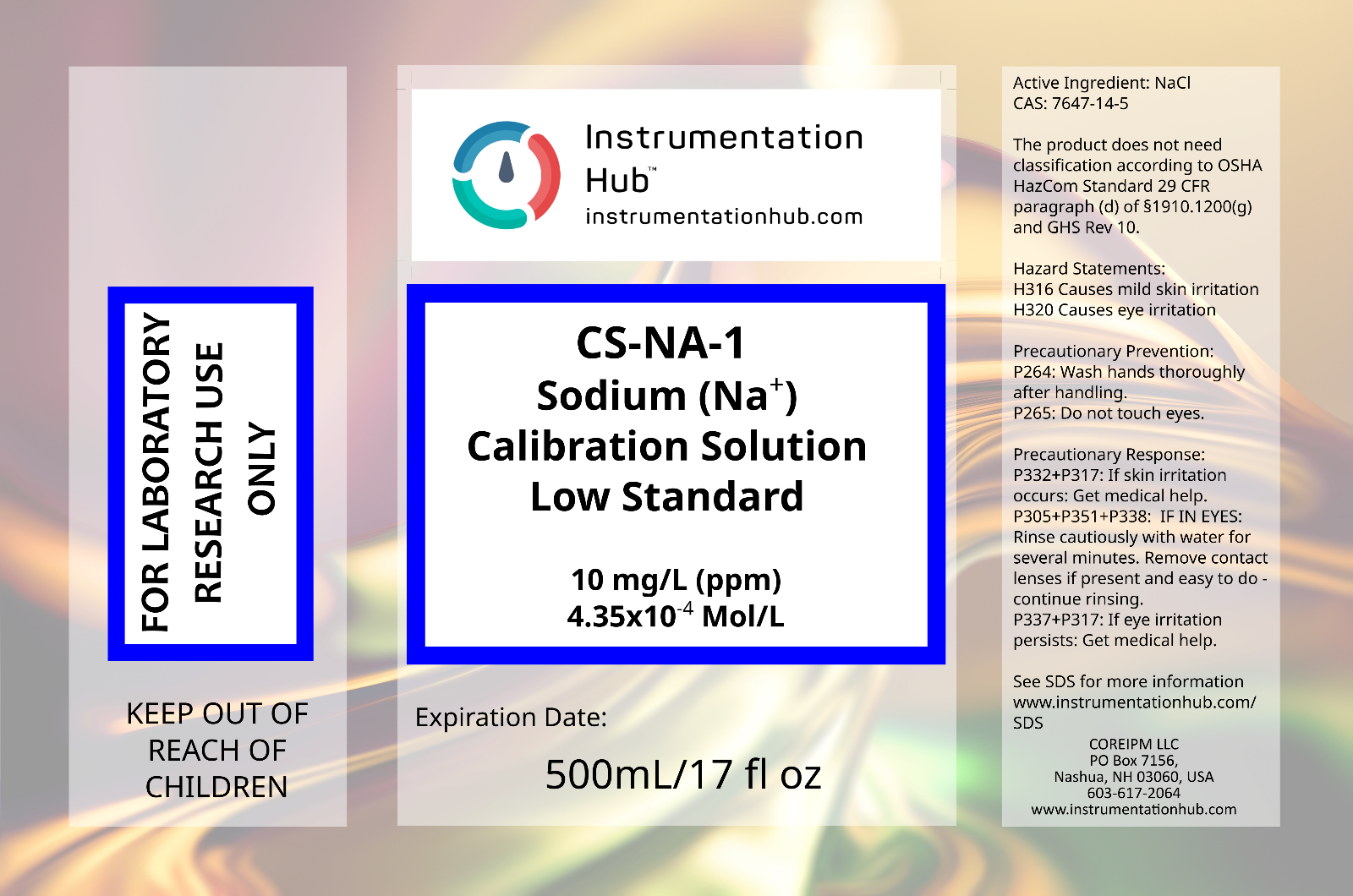 INSTRUMENTATIONHUB Sodium (Na+) ISE Calibration Solution Set (2x17floz/2x500mL)