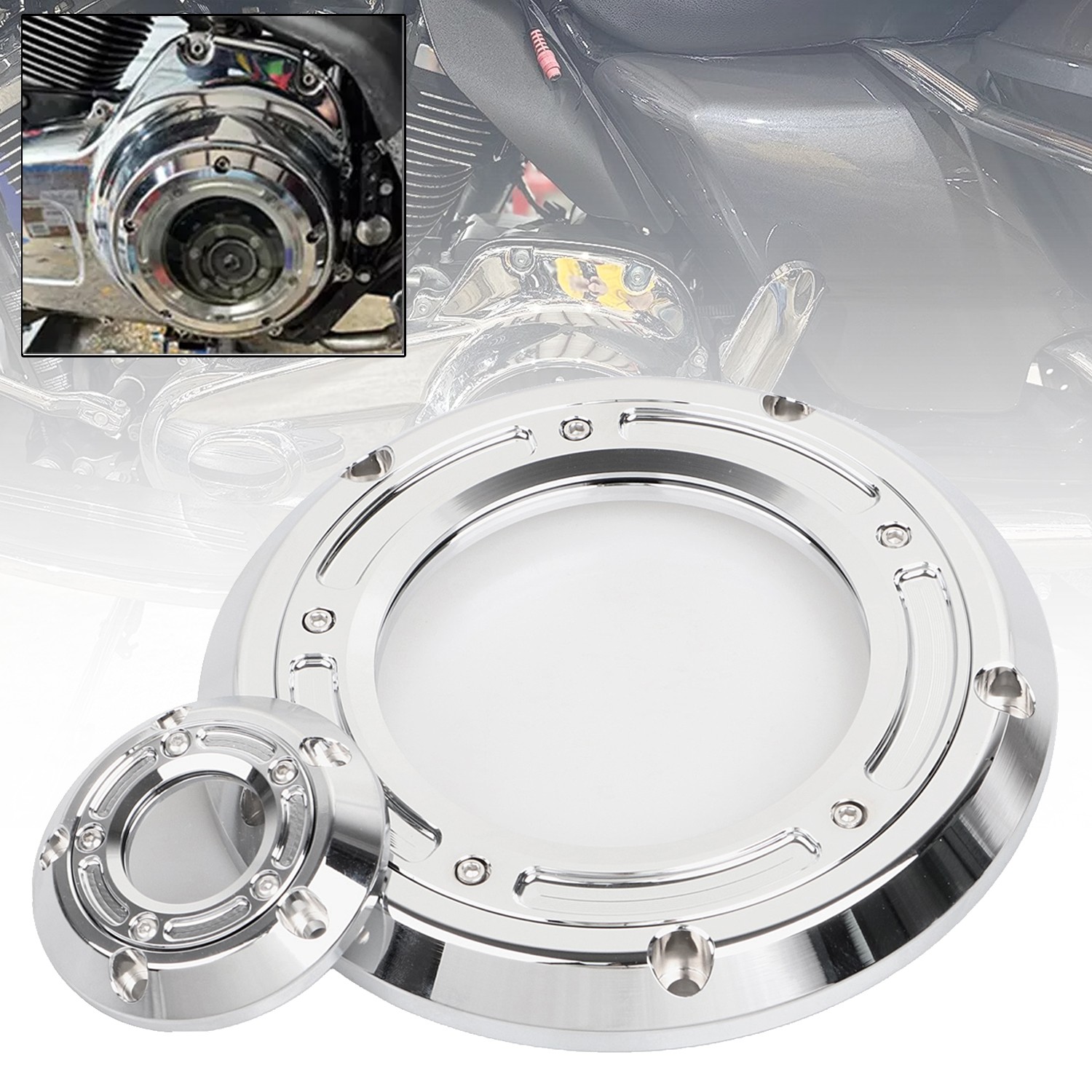 Chrome Clear Derby Timing Timer Covers For Harley Dyna Heritage Softail Touring