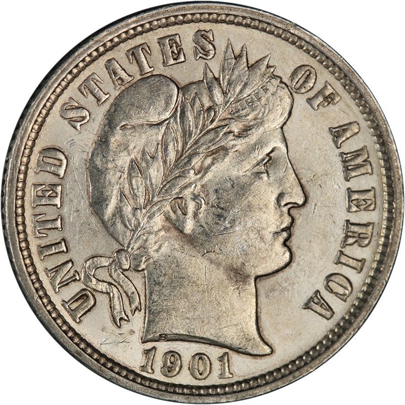 1901-O Barber Dime Nice AU/BU Nice Eye Appeal Strong Strike