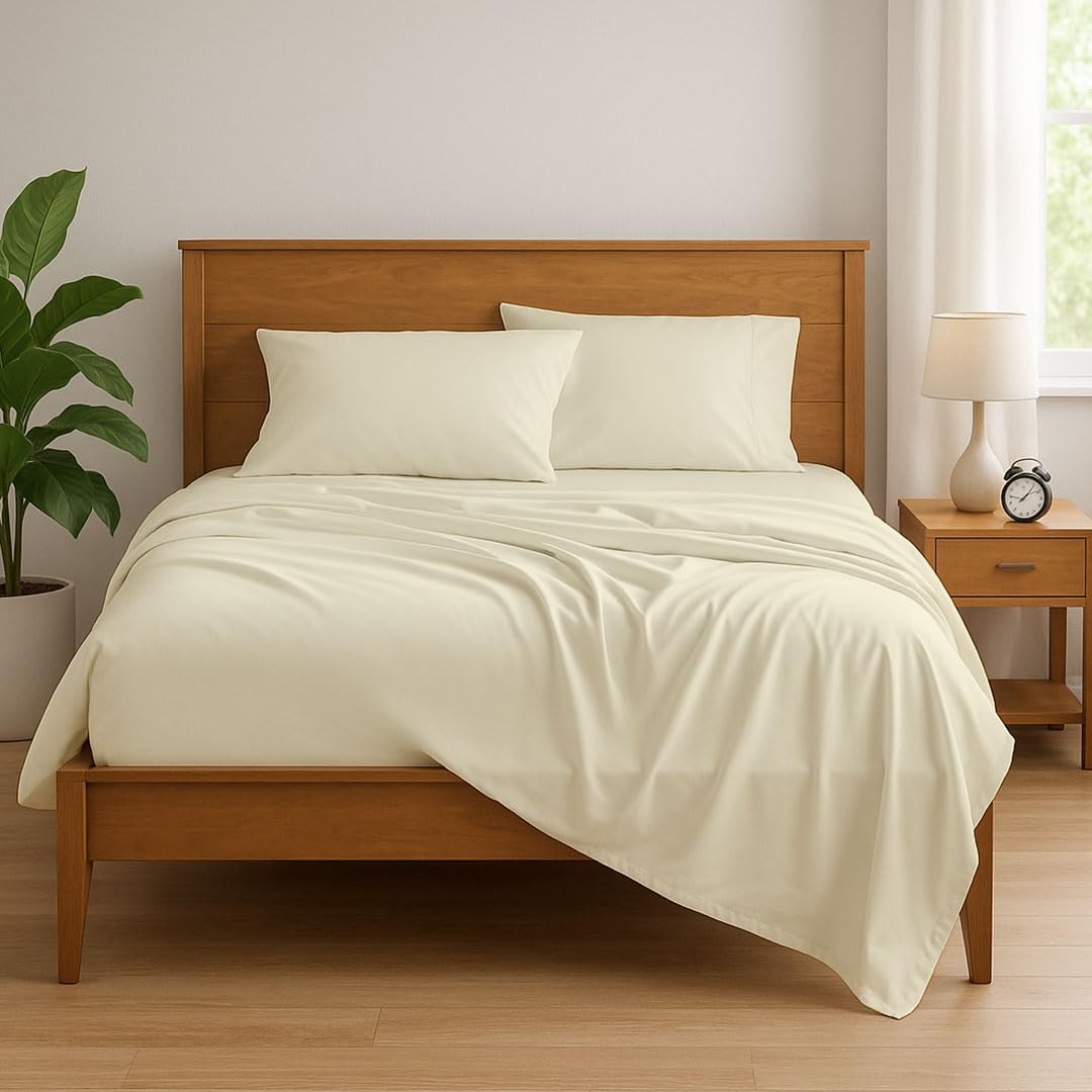 Premium 4 Piece Egyptian Cotton King Sheet Set, Soft, Breathable & Comfy Full...