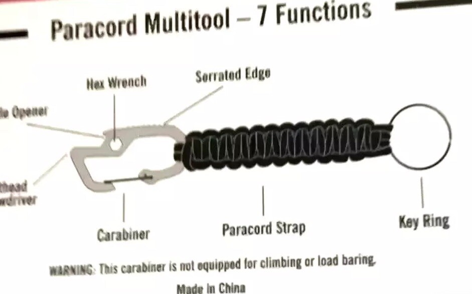 Paracord 7 Function Multitool Must Have for Hiking Camping or Bug Out Bag