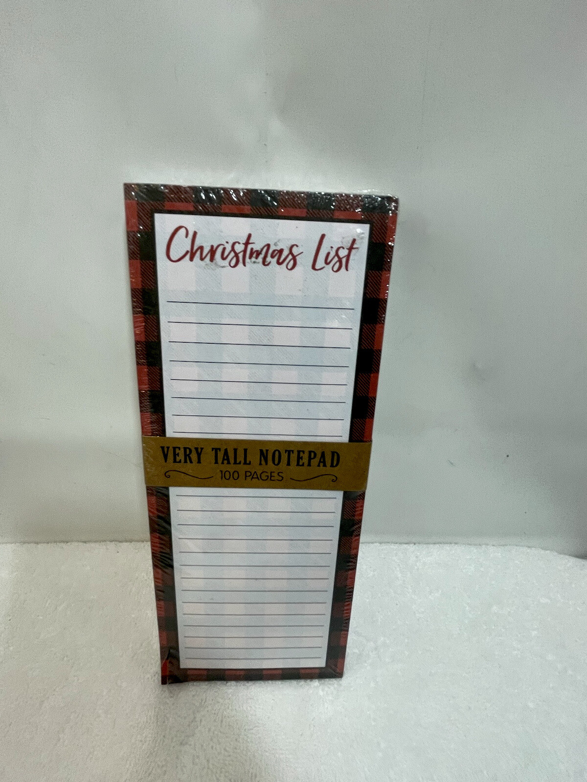 Eccolo 100 Sheets Graphic Plaid Christmas List Paper Magnetic Very Tall Note Pad