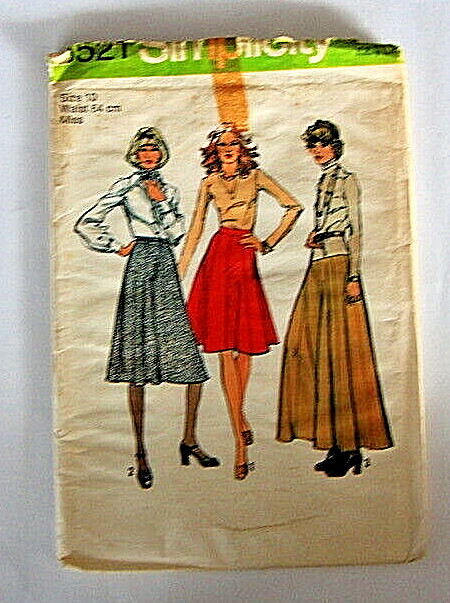 Vintage Simplicity Pattern No. 6521 Misses Skirt in three lengths