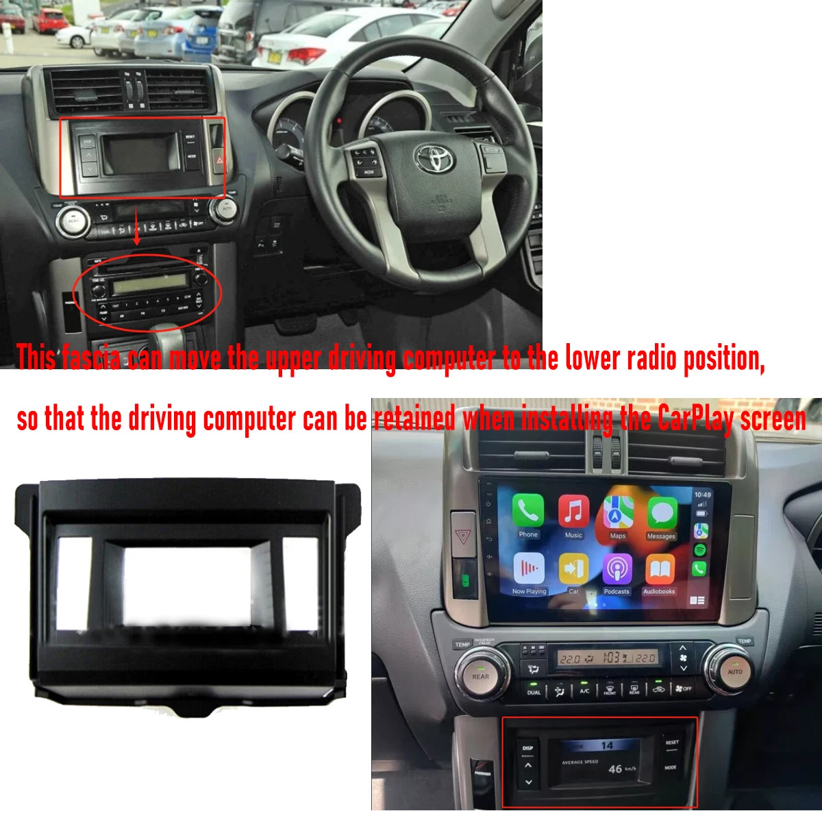 Suitable for Toyota Prado 2009-2013 to adjust the fascia of the driving computer