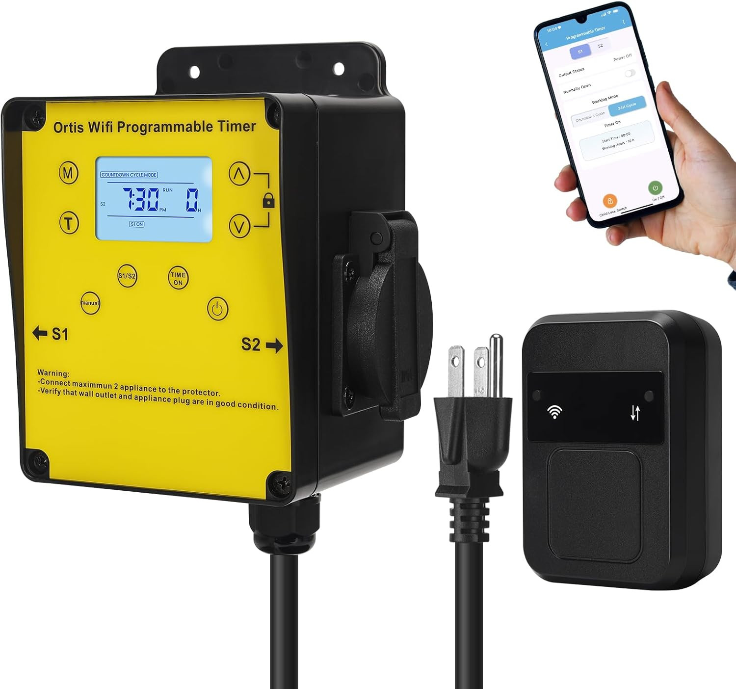 Wifi above Ground Pool Timer Switch, Remote Phone Control via Genilife APP, Dual