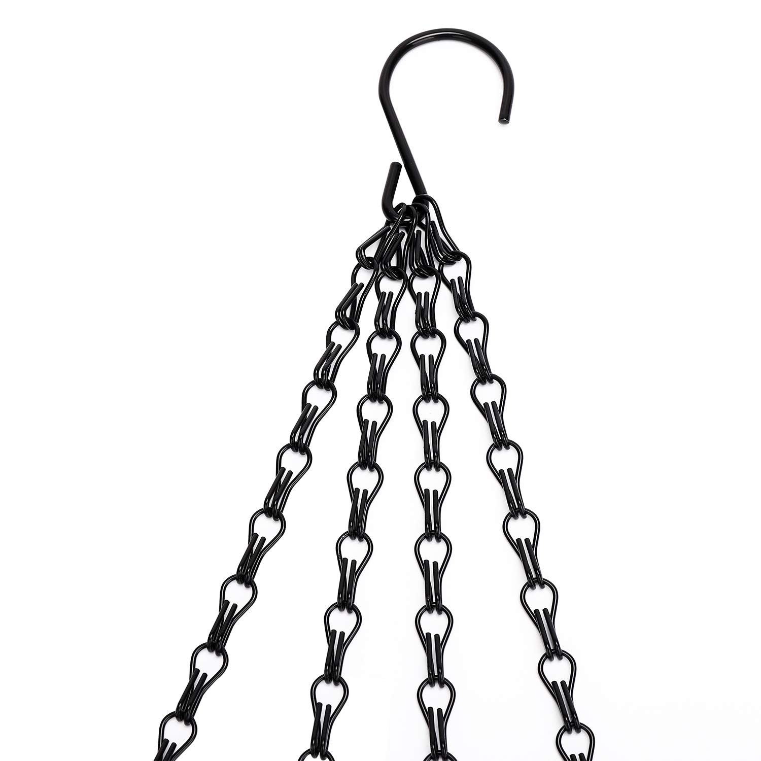 Heybe Hanging Baskets Chains 23 Inches 4 Leads Small, Black