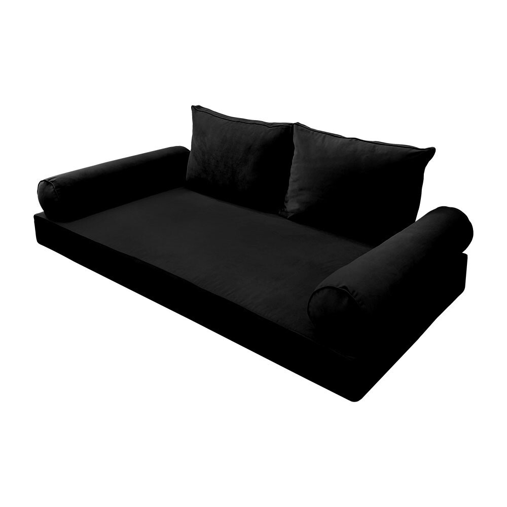 V1 Velvet Indoor Daybed Mattress Pillow Cover Complete Set Pipe Trim Twin AD374