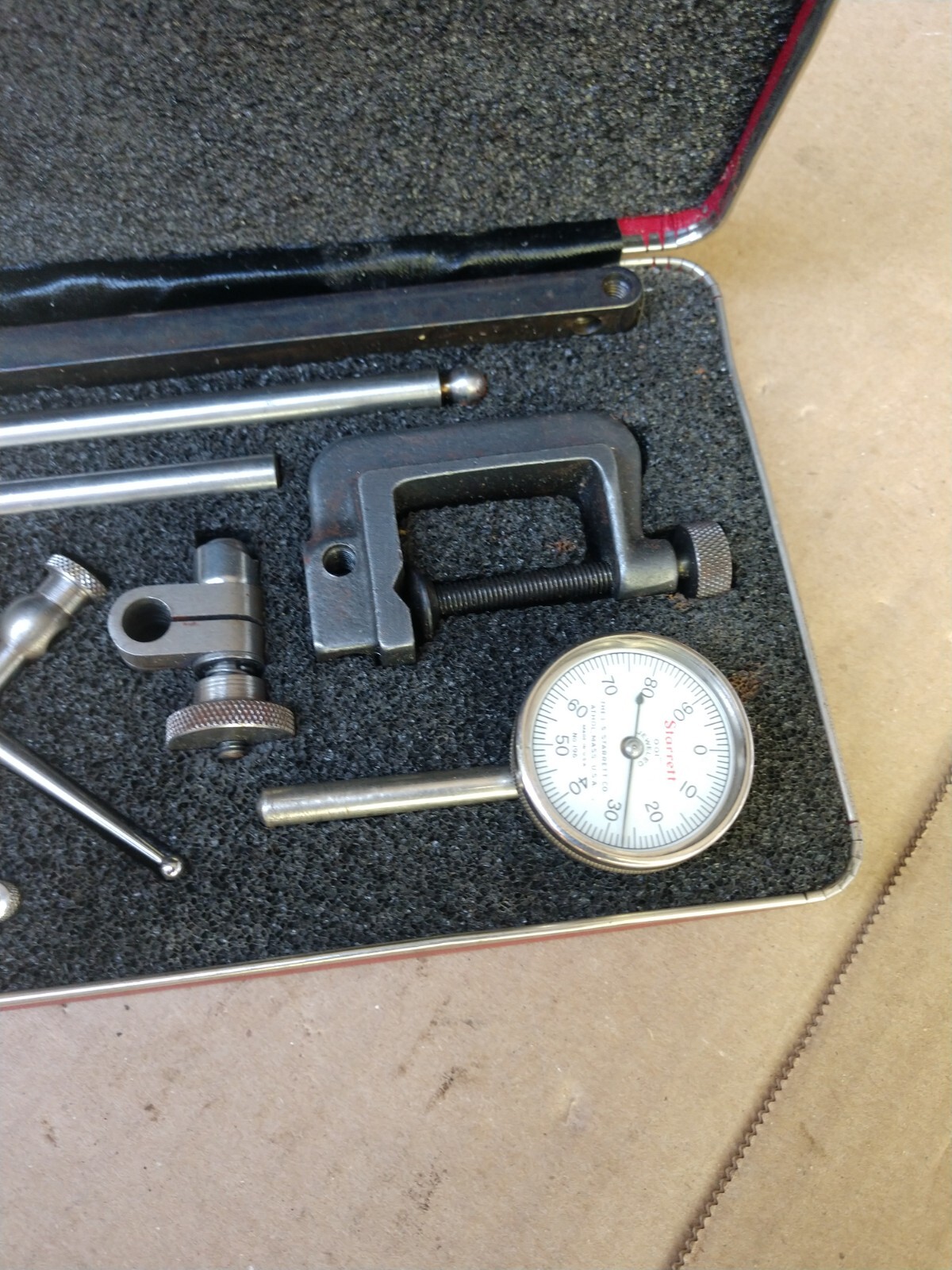 Starrett 196 Dial Indicator Set Vintage USA Gage Machinist Tools