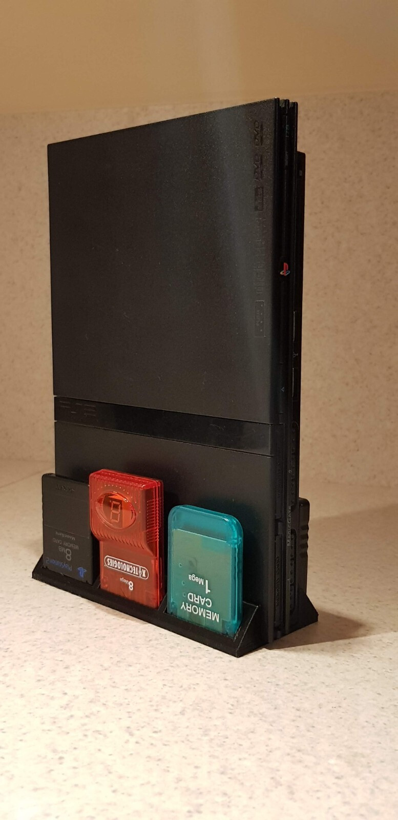 Vertical Stand Dock Holder With Memory Card Slots for PS2 Slim Console