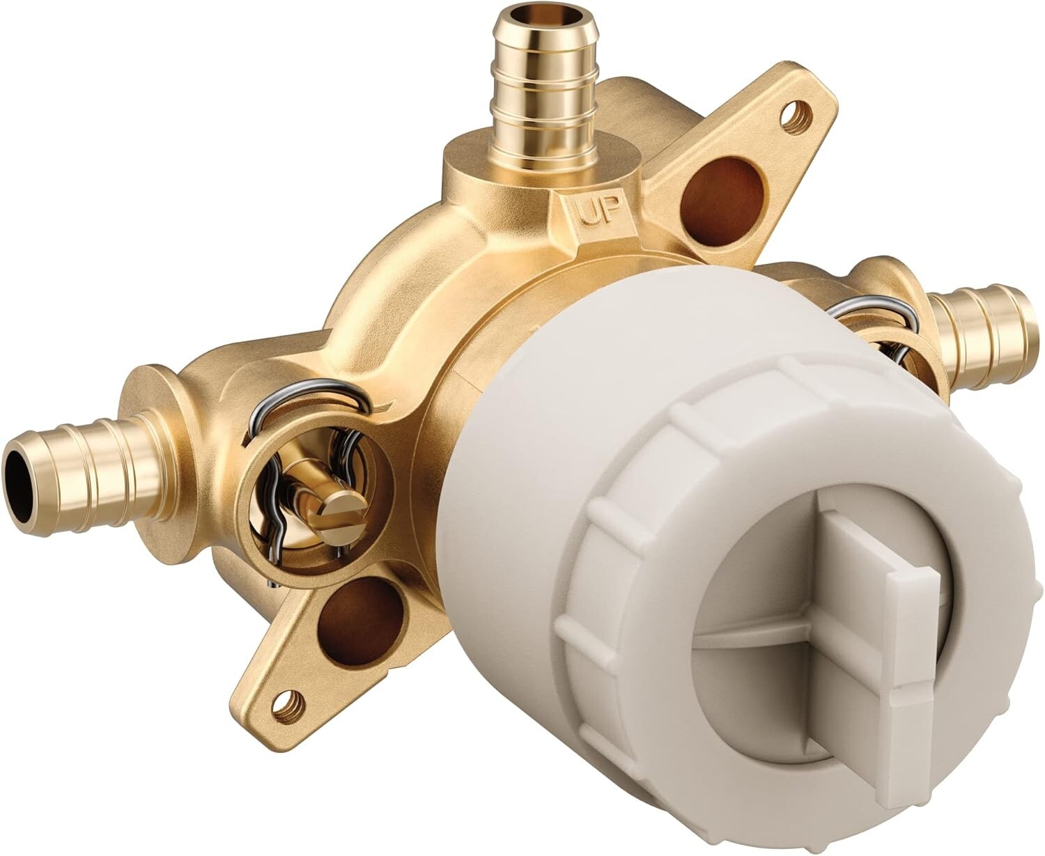 Moen U130XS 3-Port Shower Mixing Valve w/ Crimp Ring PEX Connections & Stops