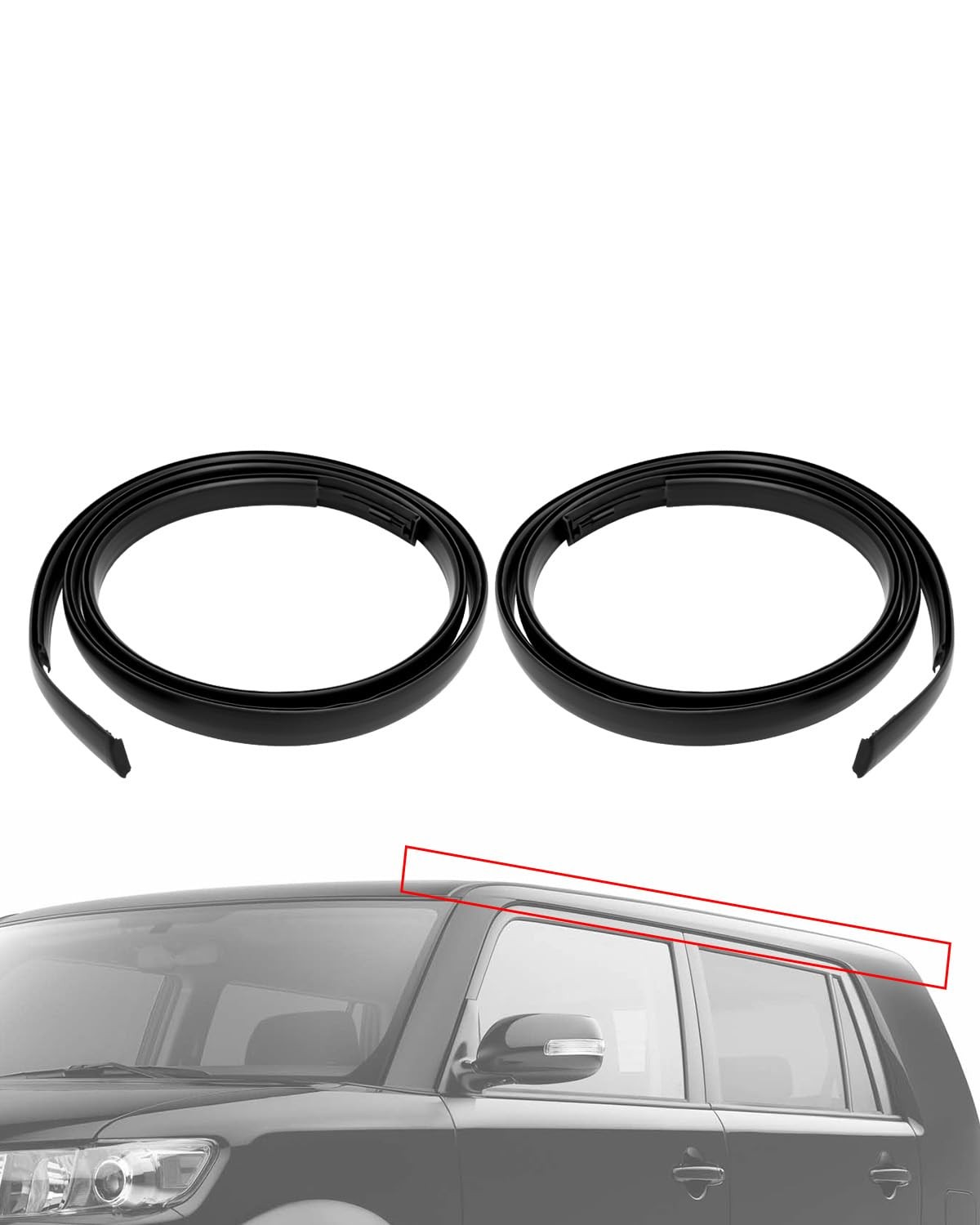 1 Pair Roof Molding Drip Weatherstrip Fit for Scion XB 2008-2015 Replace 75556-1