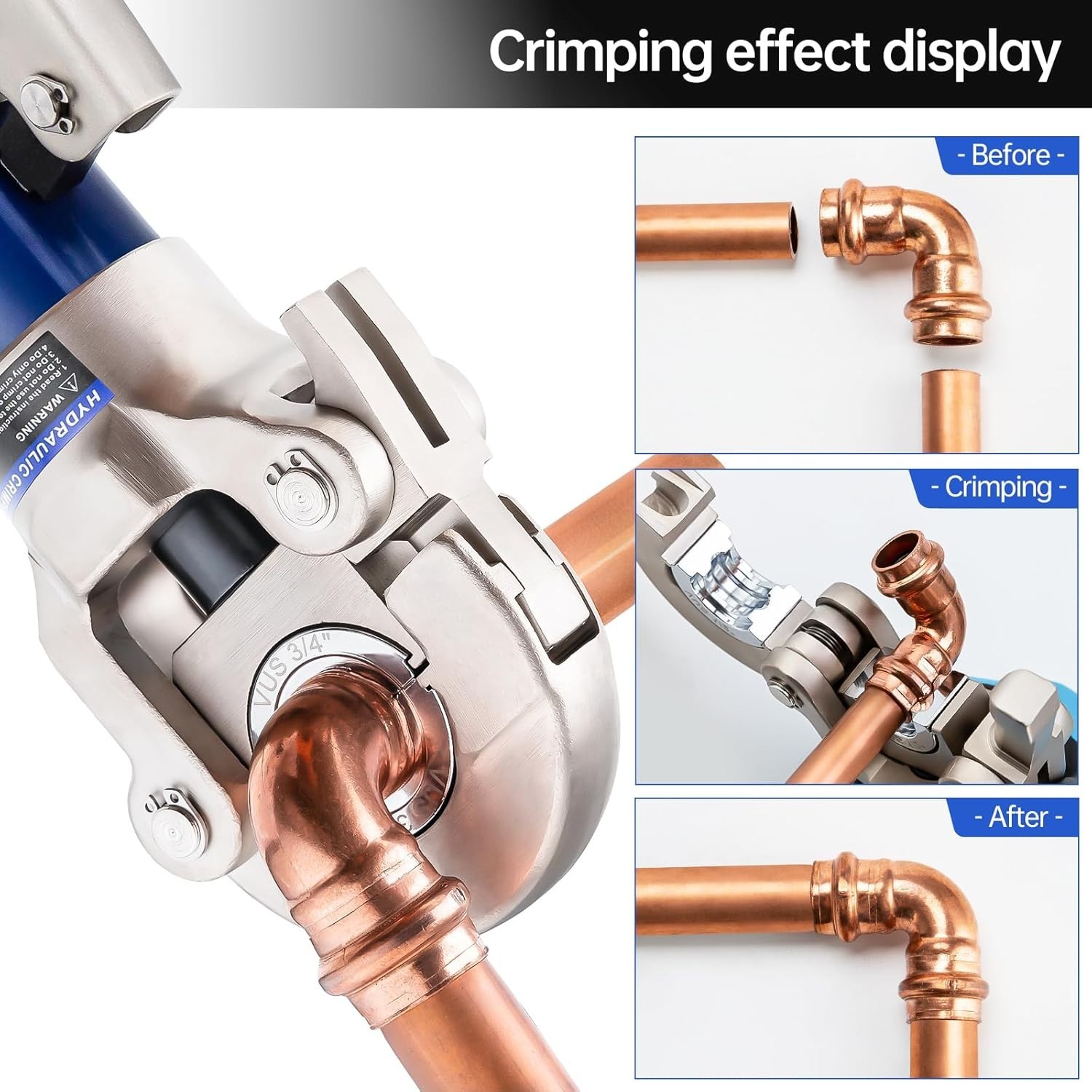 Copper Pipe Crimper Tool Set with Jaw Press Pliers