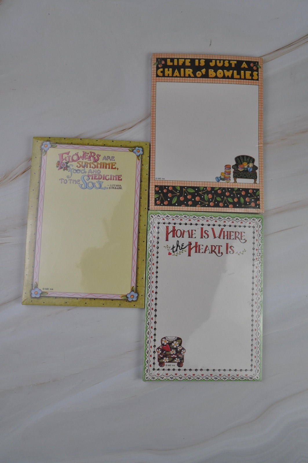 Vintage Mary Englebreit Note Pad Lot Magnetic 4” x 6” Set of 3