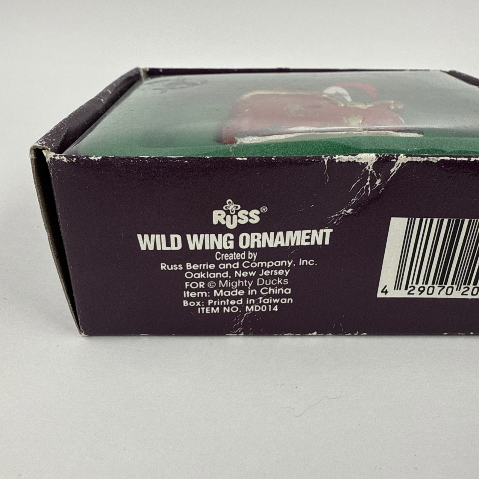 1995 Anaheim Ducks Hockey Wild Wing Mascot Christmas Ornament Vtg 2”