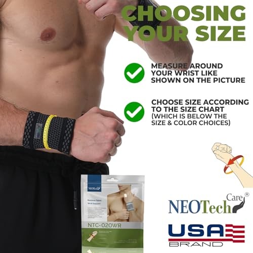 Wrist Band - Light, Elastic, Men, Women, Right or Left Small (1 Pair) Black