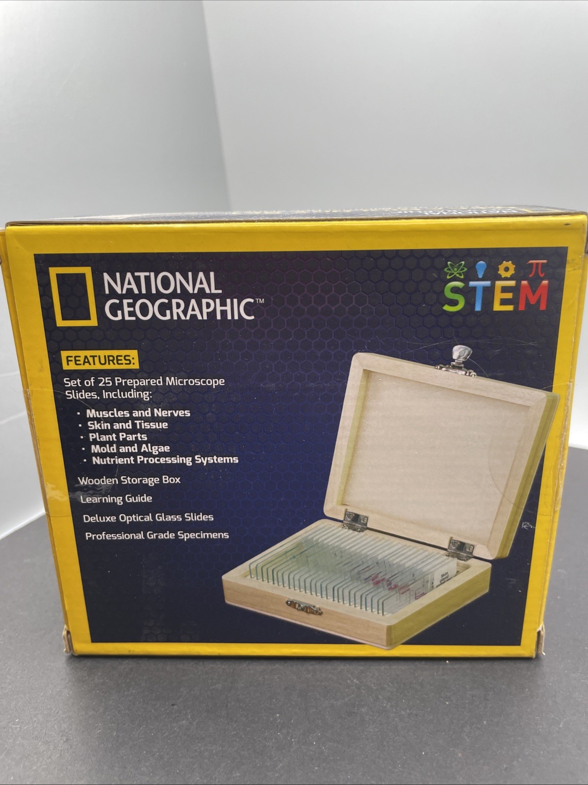 National Geographic Mega Biology Set Professional Grade Specimens 25 Slides Micr
