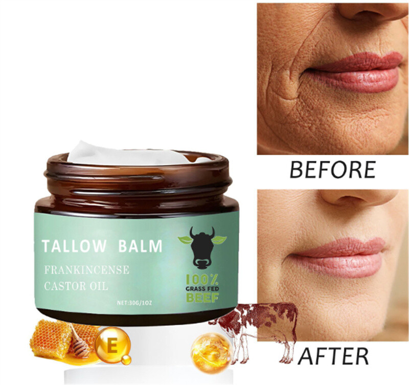 Tallow Balm Moisturizing Cream Frankincense Castor Oil 30g
