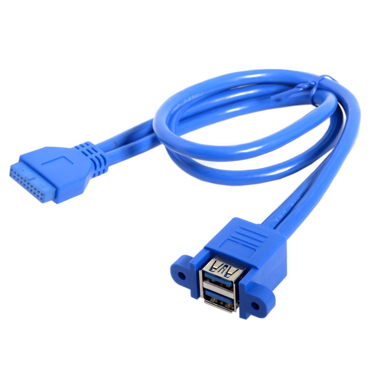 Stackable USB 3.0 Female Panel Type to Motherboard 19Pin 20Pin Header Cable 5...