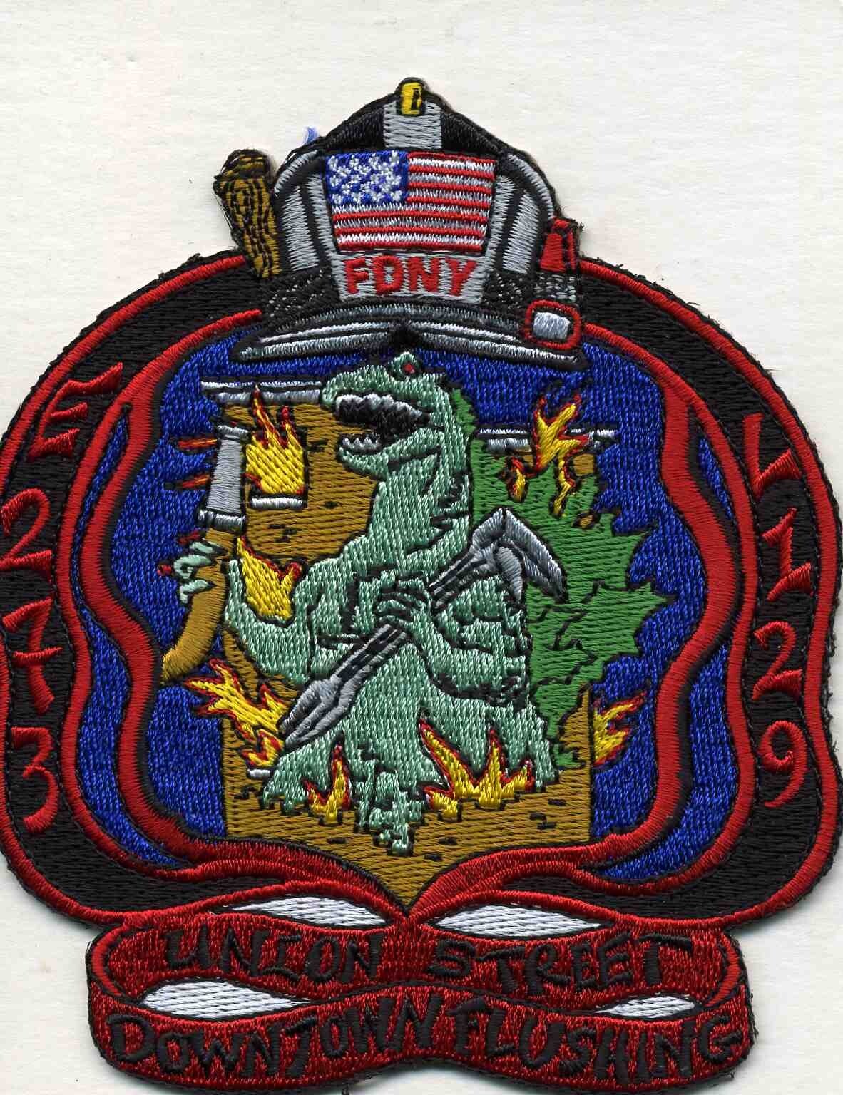 New York City - Engine-273 / L-129 "Flushing-red" (4" x 4.5" small) fire patch
