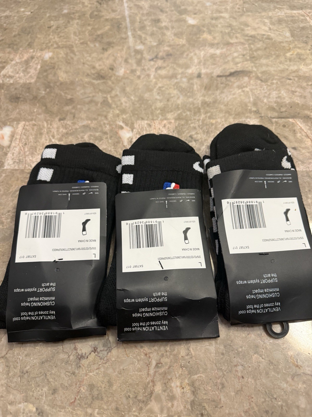 Nike NBA Ankle Socks Men's Large 8-12 (3Pairs)