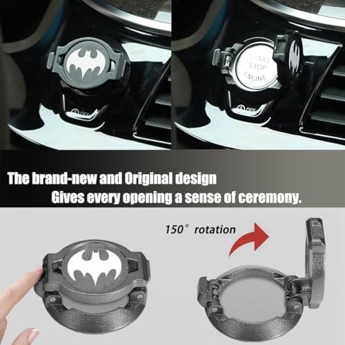 Push Start Button Cover,Car Engine Push to Start Accessories,Car Black-Bat