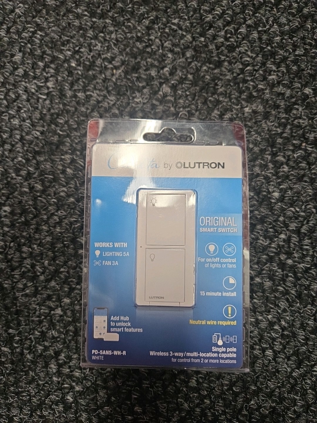 🔥Lutron Caseta Wireless Switch PD-5ANS-WH-R (849)