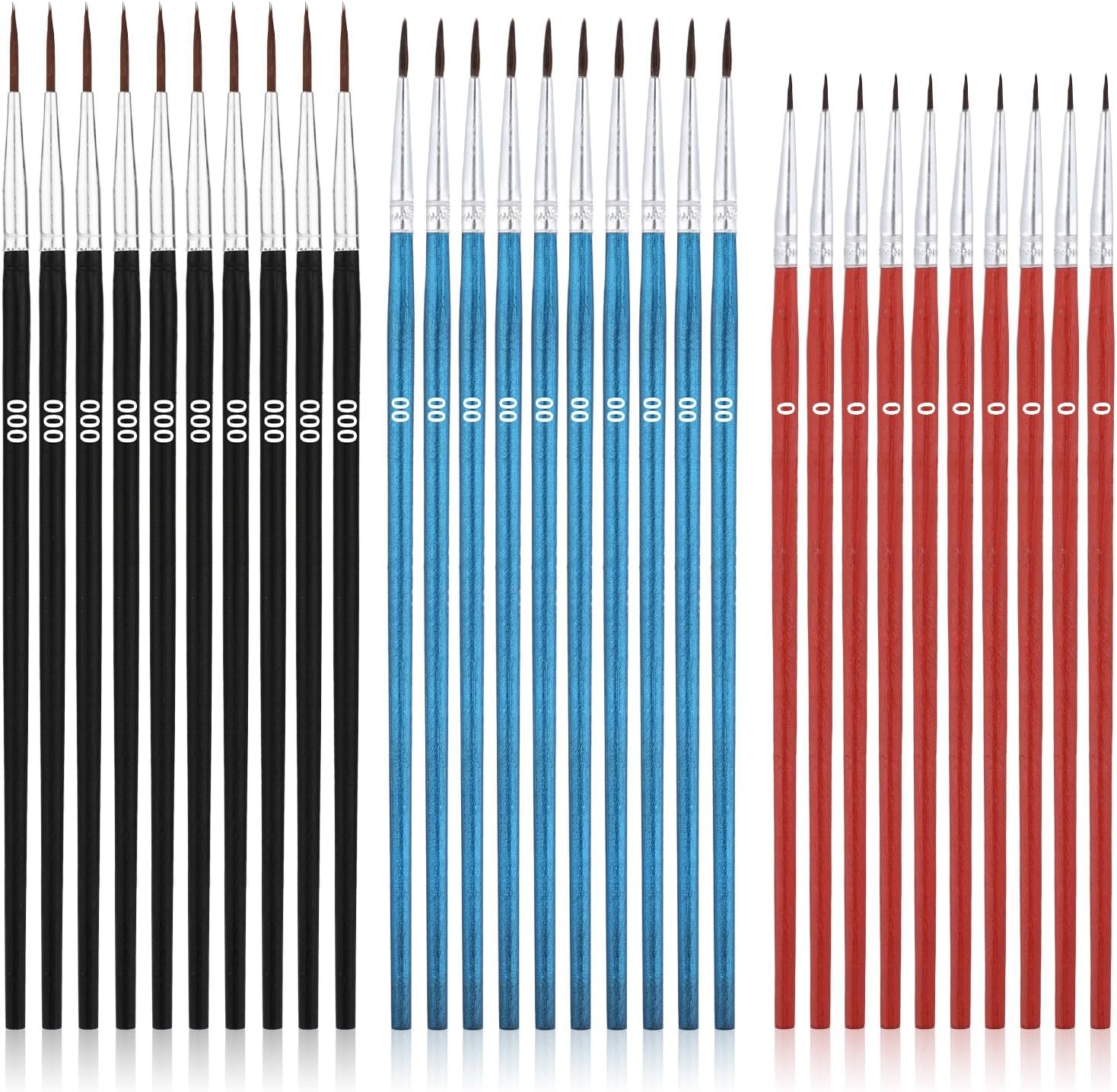 30pcs Fine Tip Detail Paint Brushes, #0#00#000 Tiny Thin Brush Set...