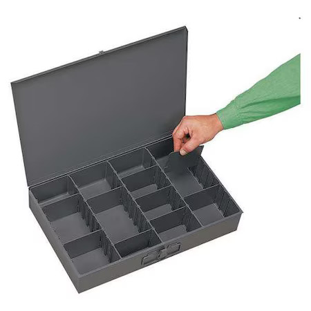 Durham Mfg 119-95-D936 Gray Compartment Box, 12 In D, 18 In W, 3 In H