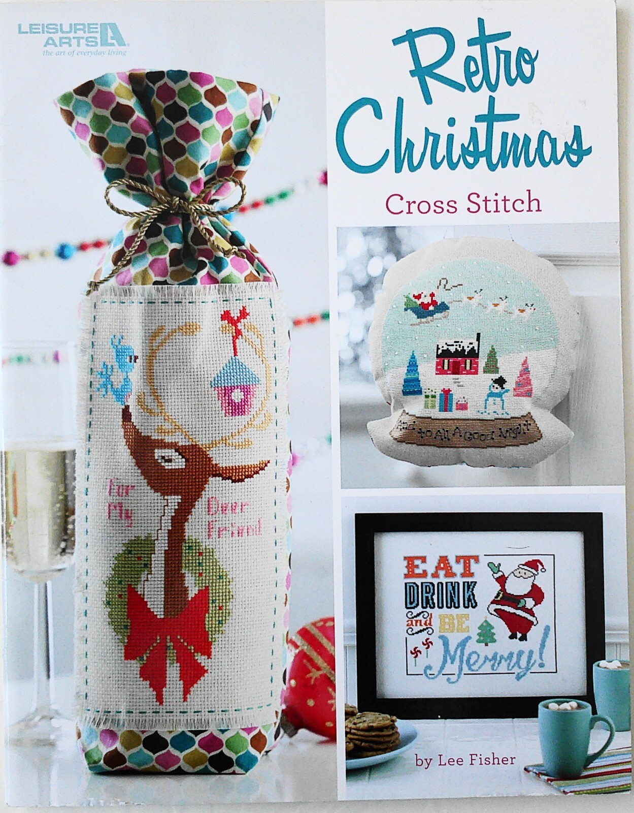 Leisure Arts Retro Christmas Nostalgic 50's & 60's Cross Stich Pattern Book