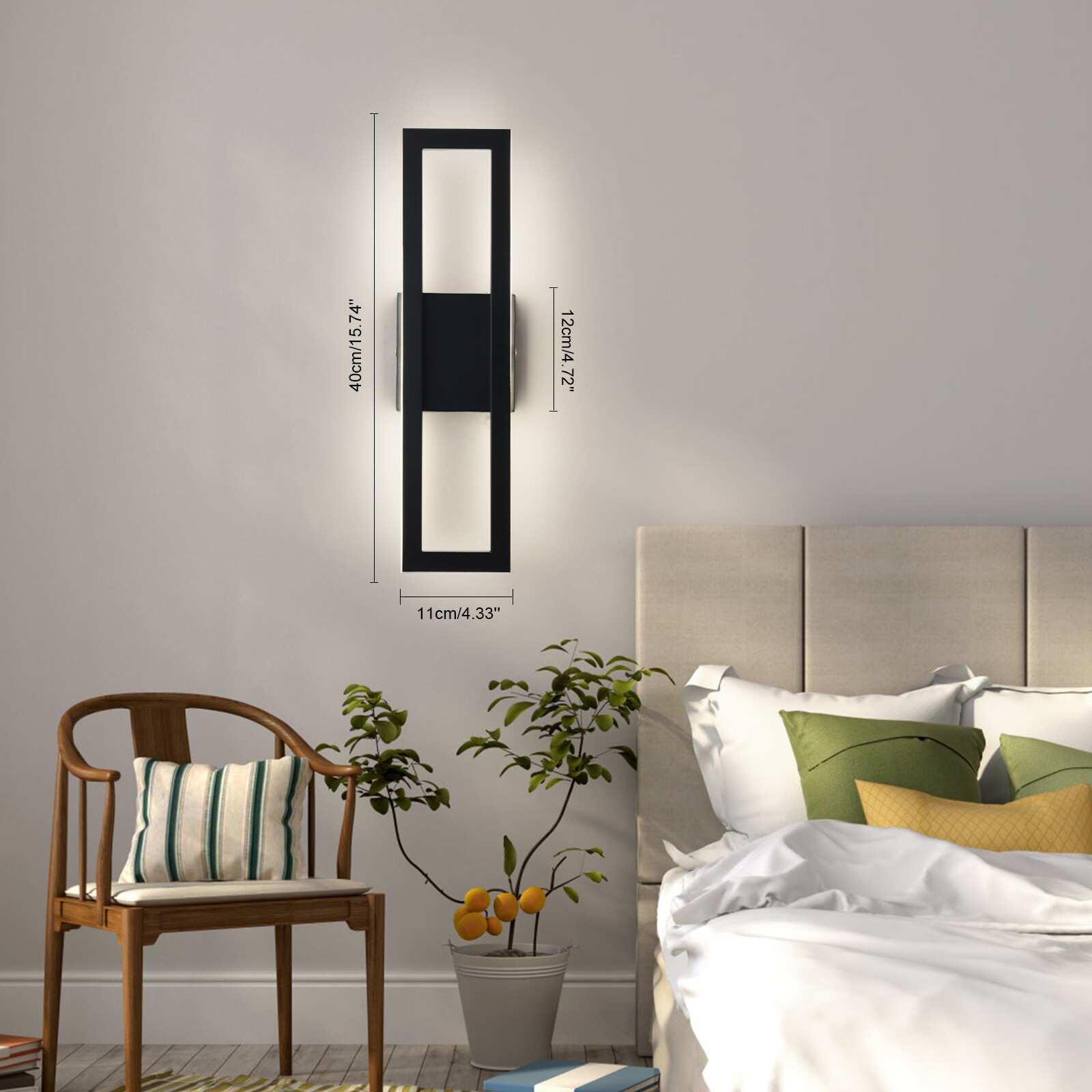 LED Wall Light Indoor Cube Modern Bedroom Living Room Wall Sconce Lamp Dimmable