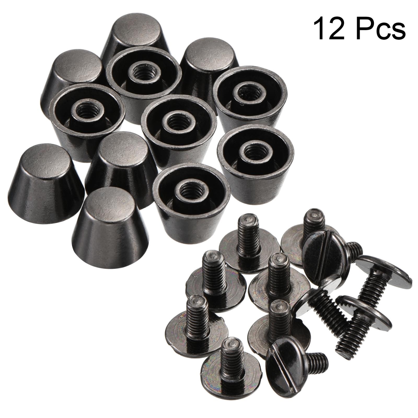 10x7mm Rivet Studs Screw Back Flat Cable Feet Stud Dark Grey 12pcs