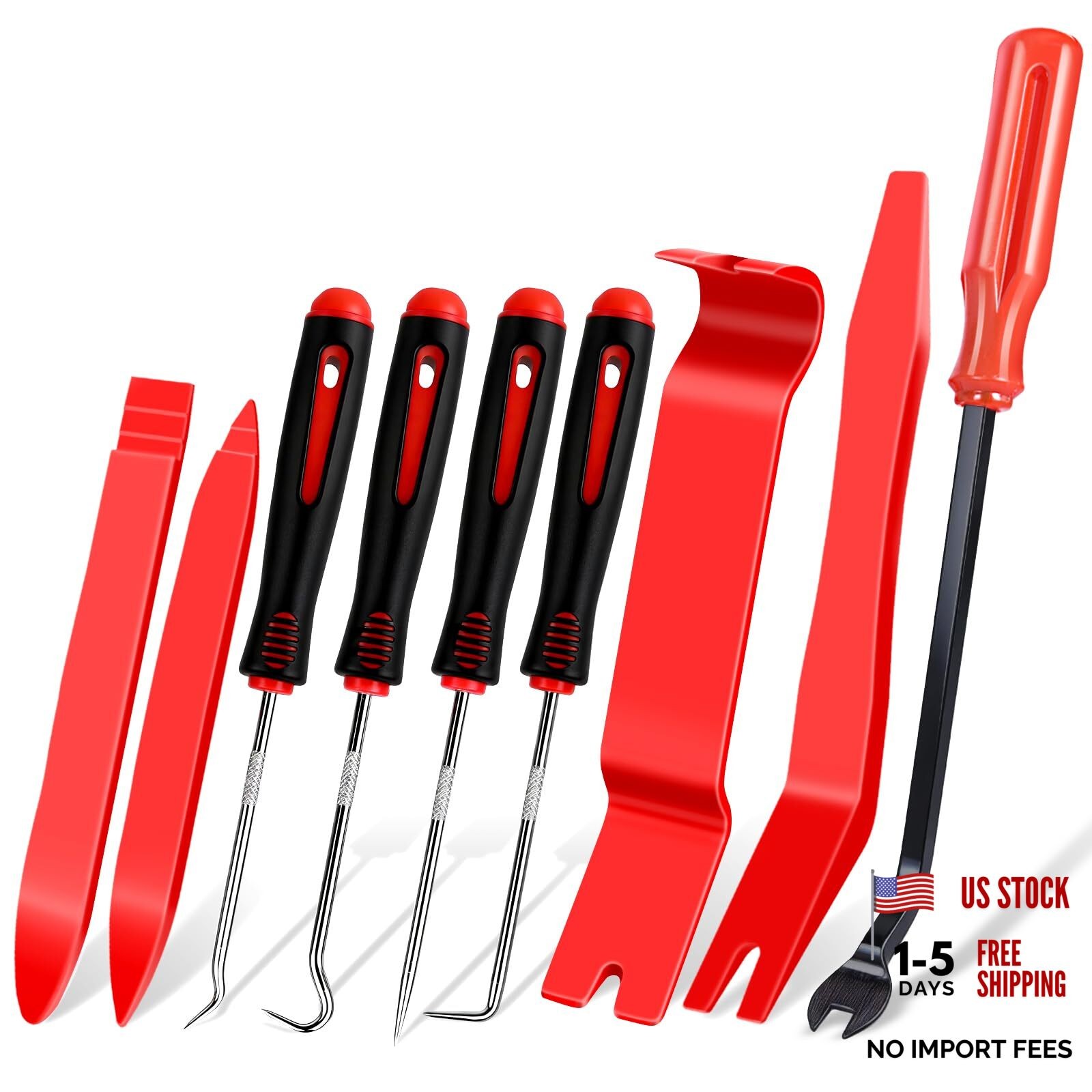 9 Pcs Auto Trim Removal Tool Set - Plastic Pry Tool Kit, Car Door Panel
