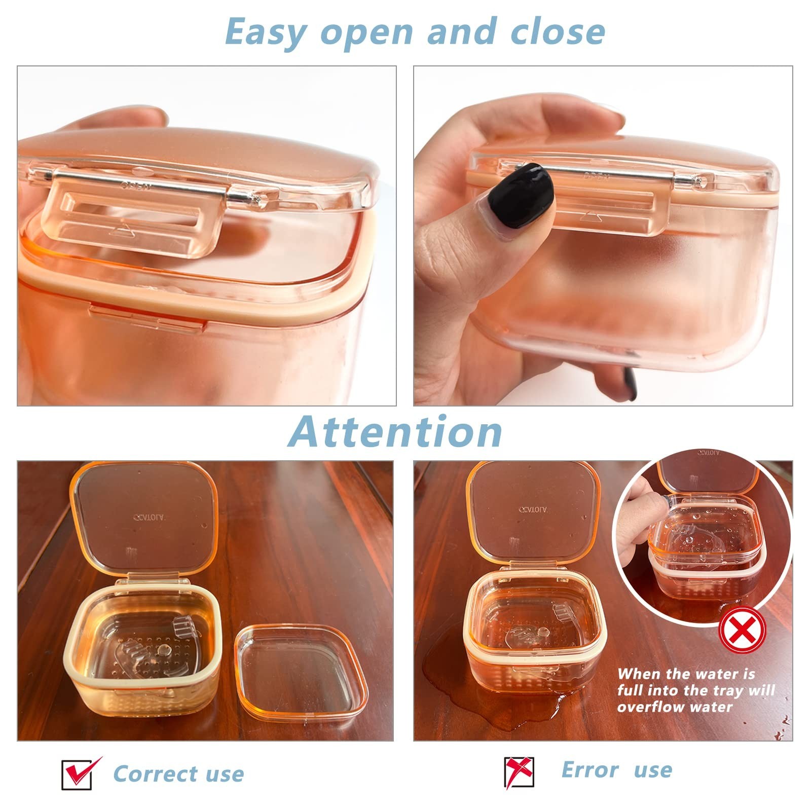 Denture Bath Box , Denture Case,Retainer cup,Three-Layer Separation Retainer ...