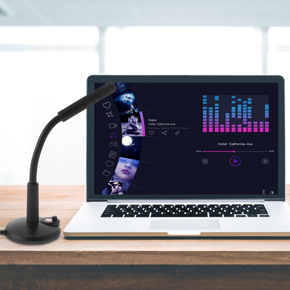 Reusable Black Plastic Tabletop Microphone for Live Streaming and Gaming