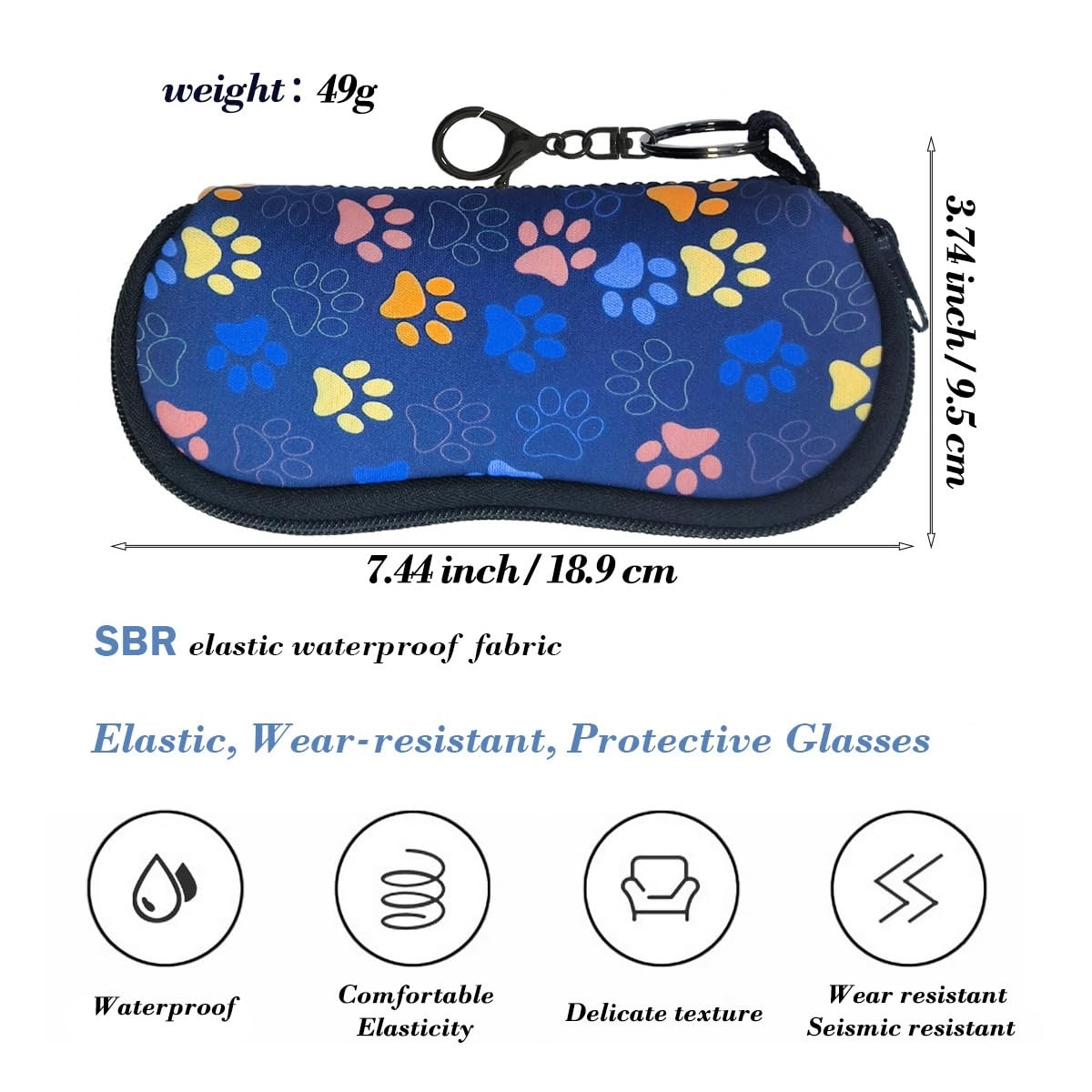 Soft Eyeglasses Case Double Eyeglasses Case,Zippered&Keychain,Unique‌ Stylish...