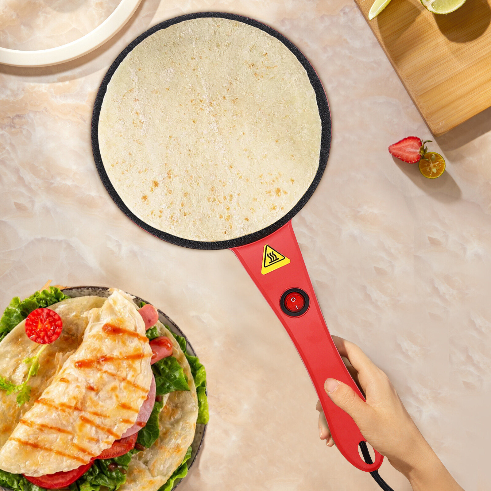 Electric Crepe Maker Baking Pancake Pan Non-Stick Frying Griddle Machine