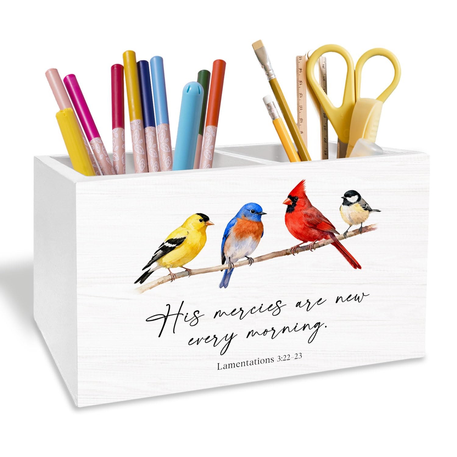 METNBASYY Christian Bird Pen Holder for Desk, Bird Lover Watcher Gifts Pencil...