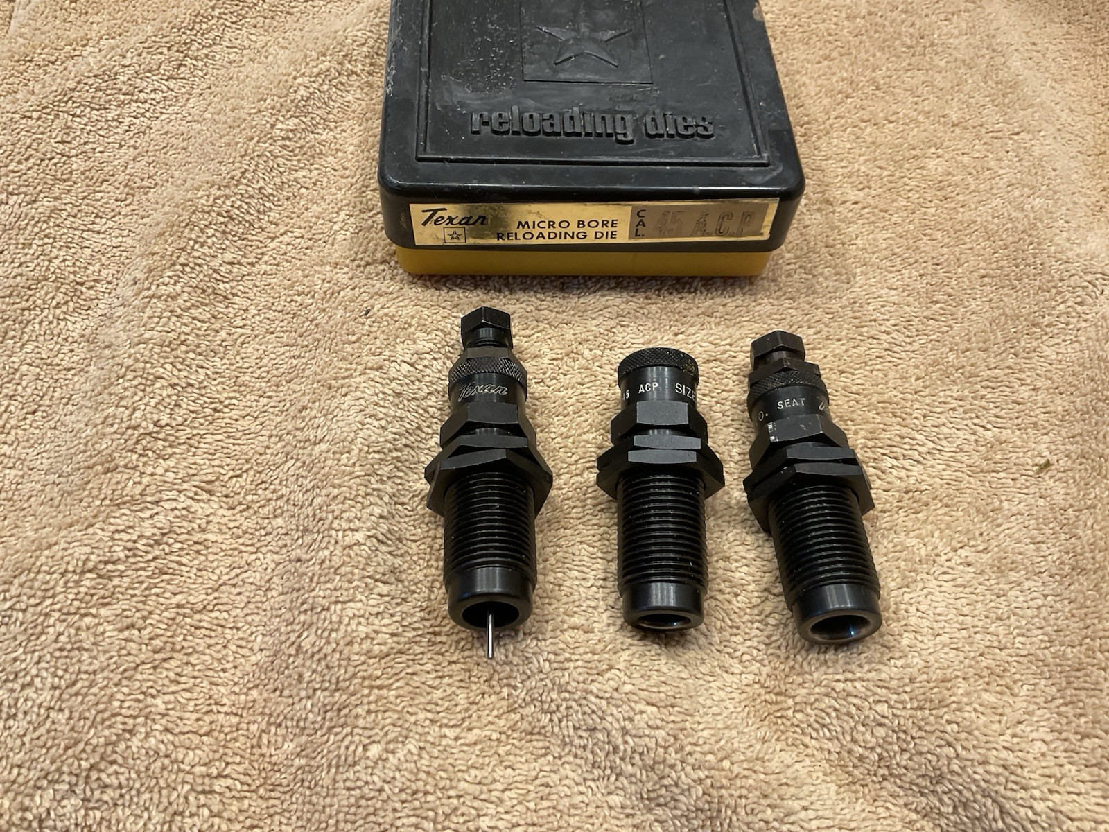 TEXAN 3 Die 45 ACP Micro Bore Reloading Set 1970’s