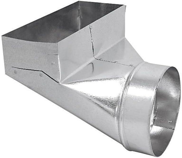 GV0621-C 2-1/4" x 12 Inch To 6-Inch 90 Degree Galvanized HVAC Duct Register Boot
