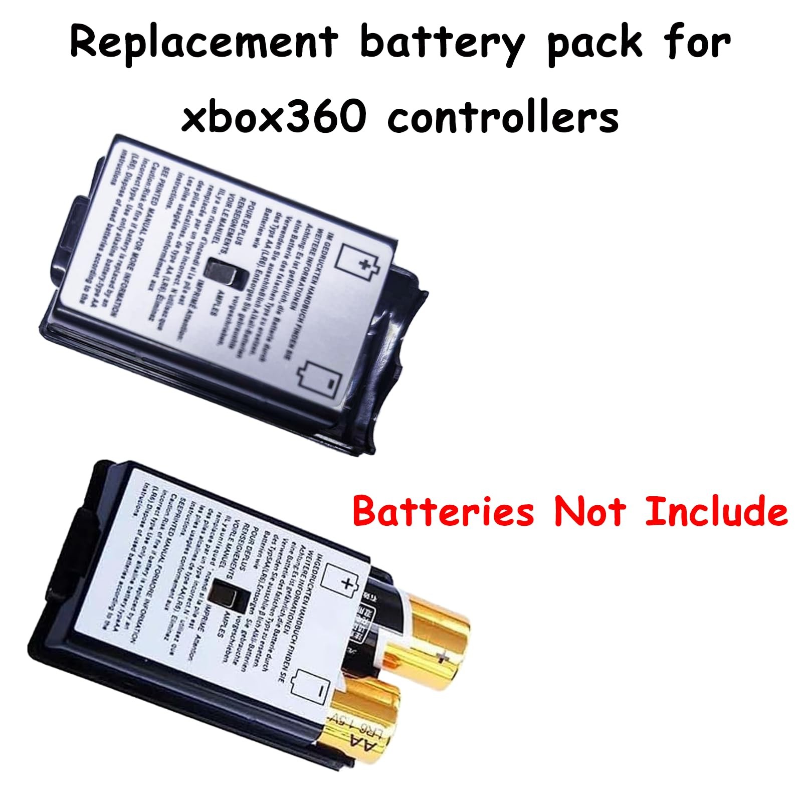 2 Pcs Battery Pack Cover for Xbox 360 Wireless Controller, Replacement 2