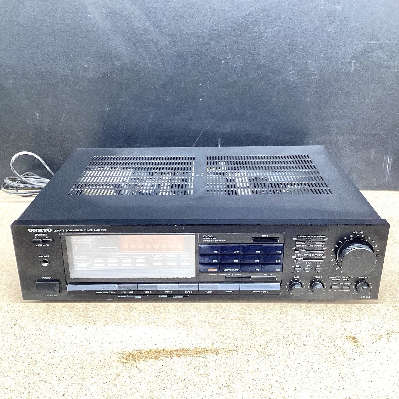 vintage Onkyo TX-84 Quartz Synthesized Tuner Amplifier Broken Untested