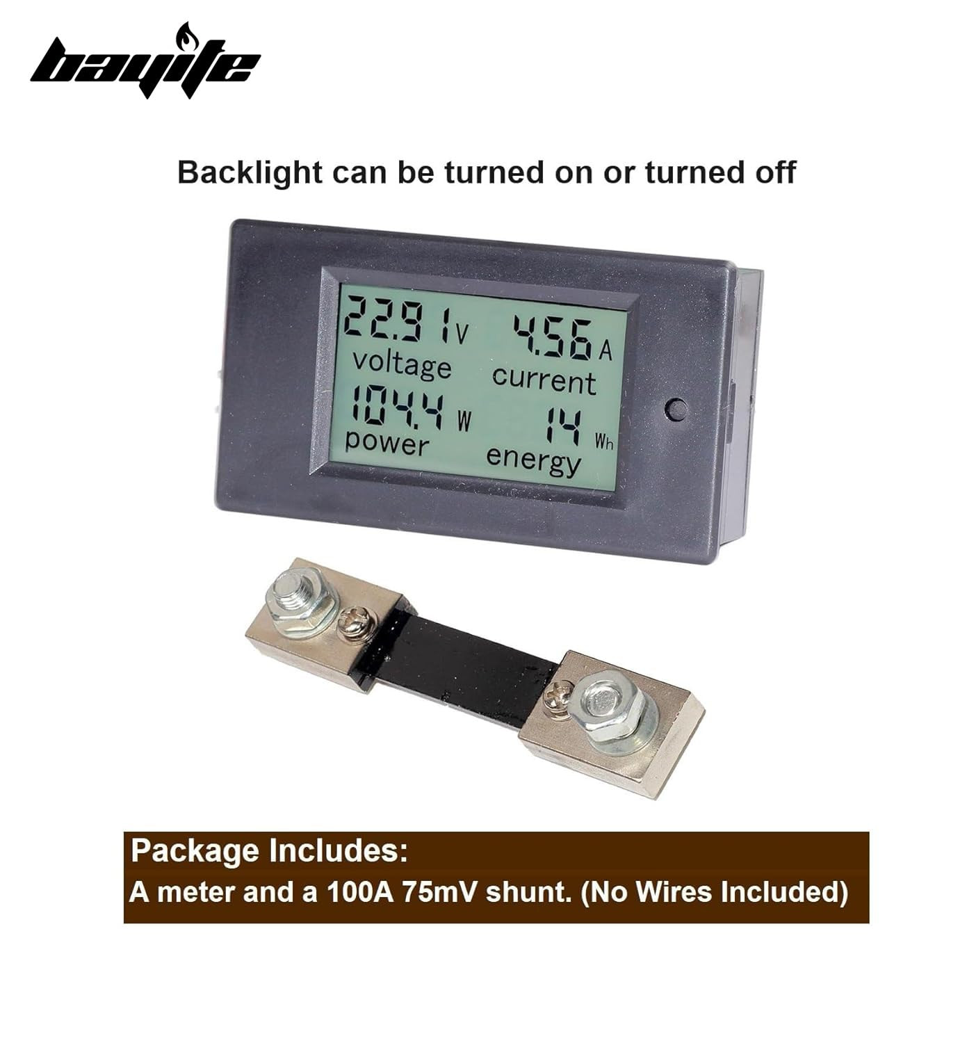 DC 8-100V 0-100A LCD Display Digital Current Voltage Power Energy Meter Multimet