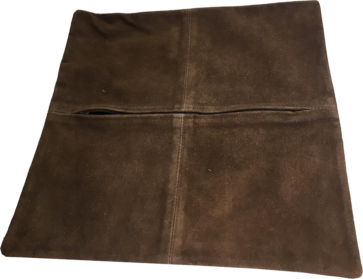Set of 2 Sia Suede Leather Square Throw Pillow Case Brown 15.5 Inches