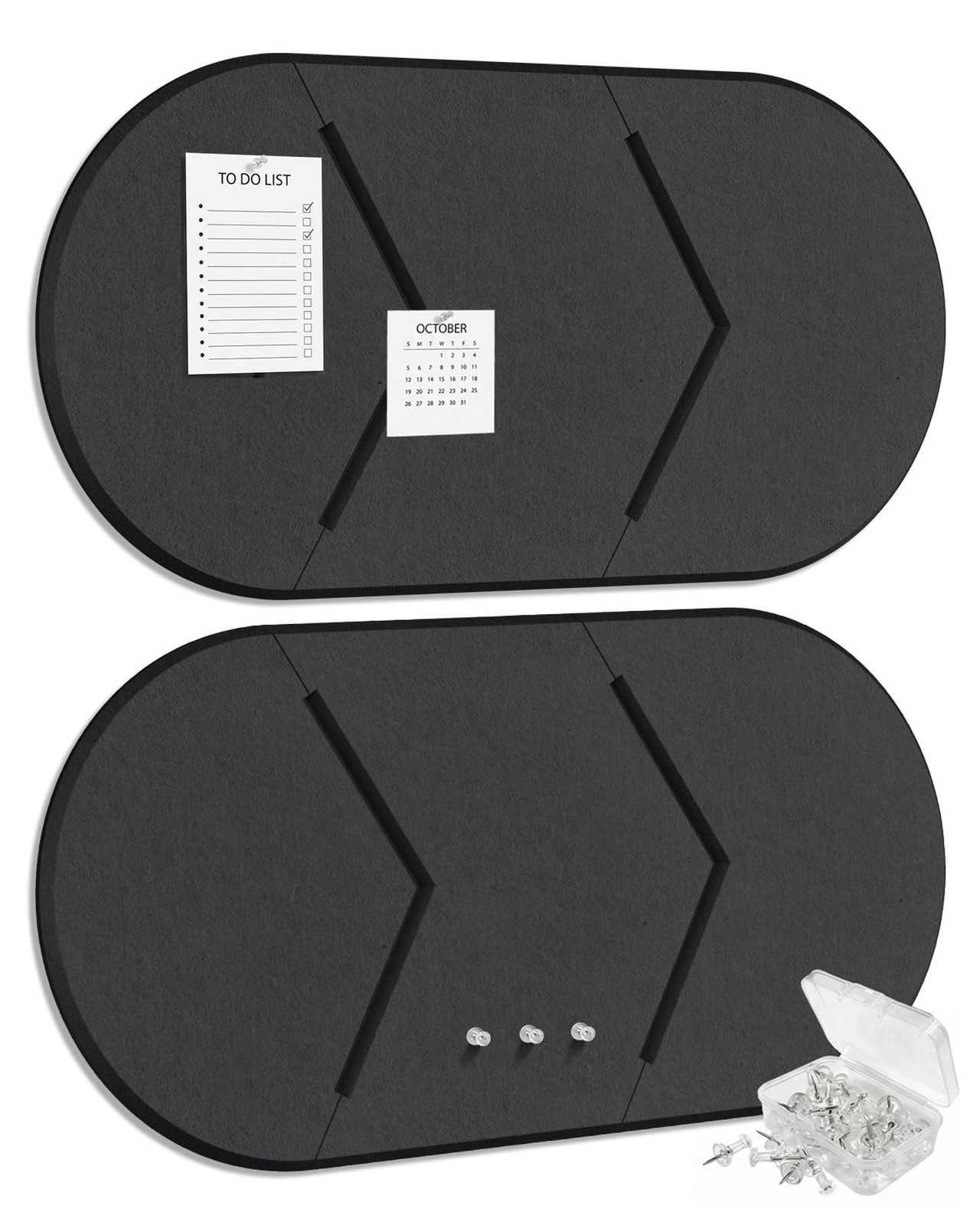 Cork Board Alternative, Felt Bulletin Board for Walls, 2-Pack 23.6"x11.8" Pin...