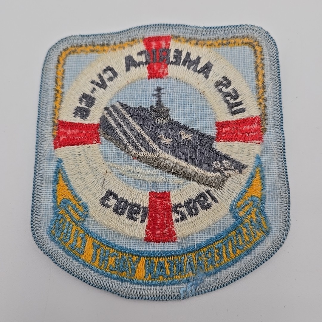 USS American CV-66 Mediterranean Yacht Club 1982 - 1983 Navy Embroidered Patch